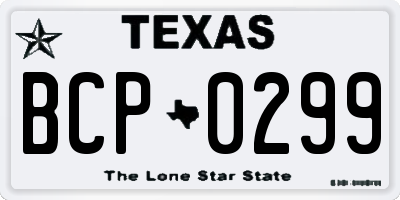 TX license plate BCP0299