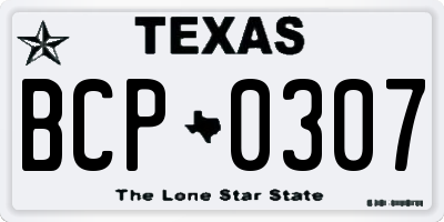 TX license plate BCP0307