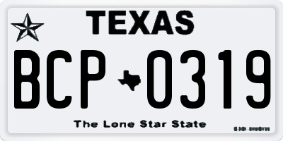 TX license plate BCP0319