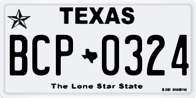 TX license plate BCP0324