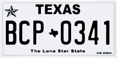 TX license plate BCP0341