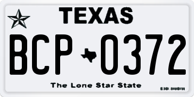 TX license plate BCP0372