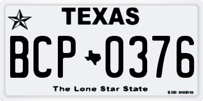 TX license plate BCP0376