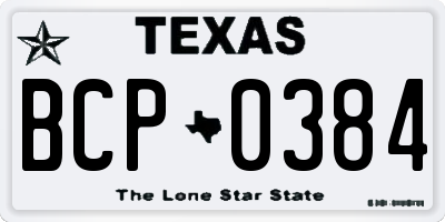 TX license plate BCP0384
