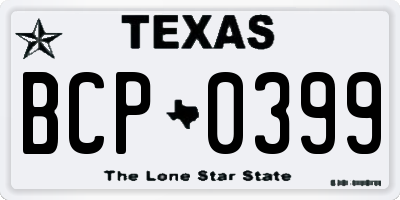TX license plate BCP0399