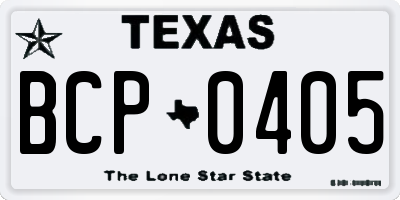 TX license plate BCP0405