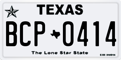 TX license plate BCP0414