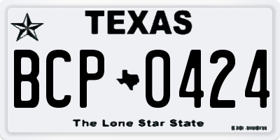 TX license plate BCP0424