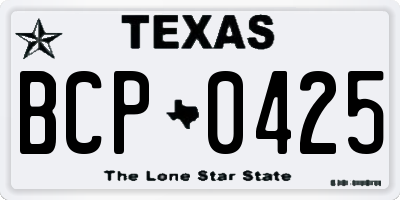 TX license plate BCP0425