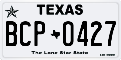 TX license plate BCP0427