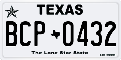 TX license plate BCP0432