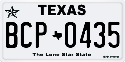 TX license plate BCP0435