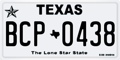 TX license plate BCP0438
