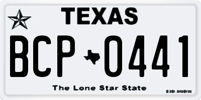 TX license plate BCP0441