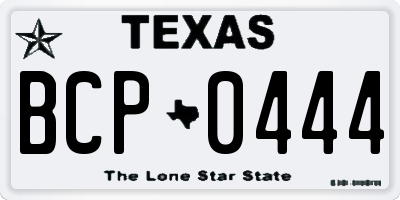 TX license plate BCP0444