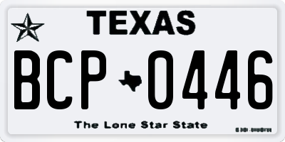 TX license plate BCP0446
