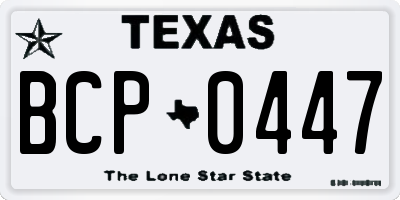 TX license plate BCP0447