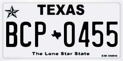 TX license plate BCP0455