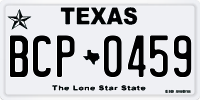 TX license plate BCP0459