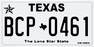 TX license plate BCP0461