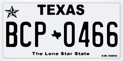 TX license plate BCP0466