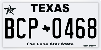 TX license plate BCP0468