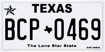 TX license plate BCP0469