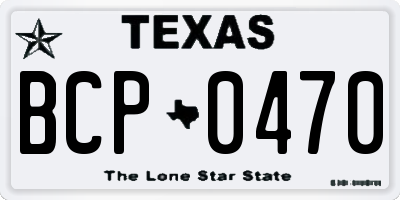TX license plate BCP0470