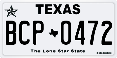 TX license plate BCP0472