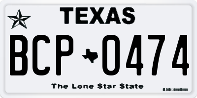TX license plate BCP0474