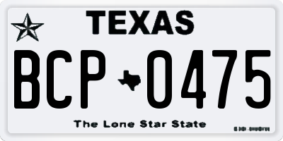 TX license plate BCP0475