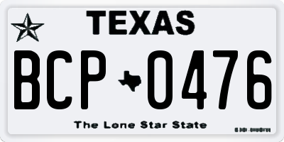 TX license plate BCP0476