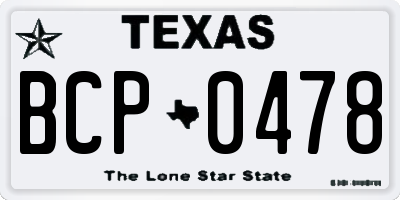 TX license plate BCP0478