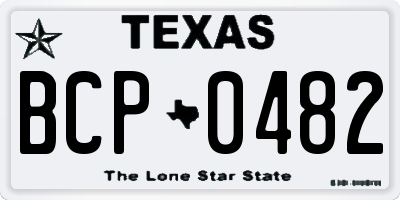 TX license plate BCP0482