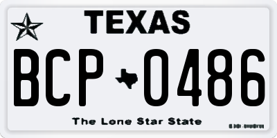 TX license plate BCP0486