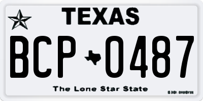 TX license plate BCP0487