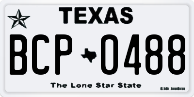 TX license plate BCP0488