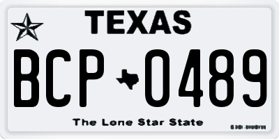 TX license plate BCP0489