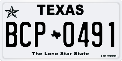 TX license plate BCP0491