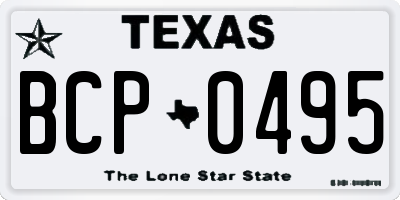 TX license plate BCP0495