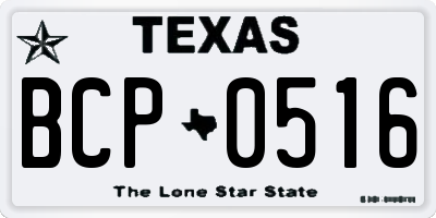 TX license plate BCP0516
