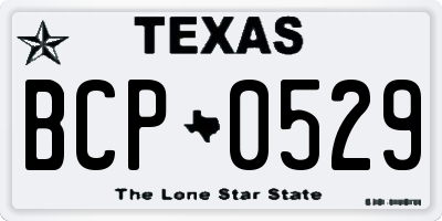 TX license plate BCP0529