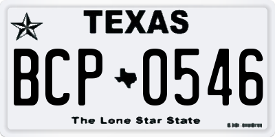TX license plate BCP0546