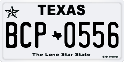 TX license plate BCP0556