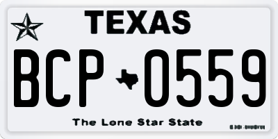 TX license plate BCP0559