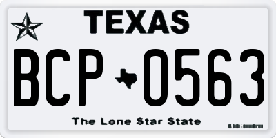 TX license plate BCP0563