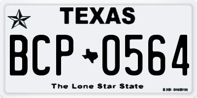 TX license plate BCP0564