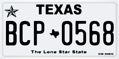 TX license plate BCP0568