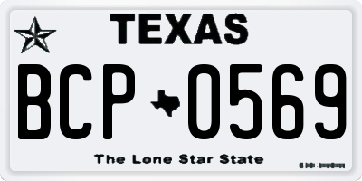 TX license plate BCP0569