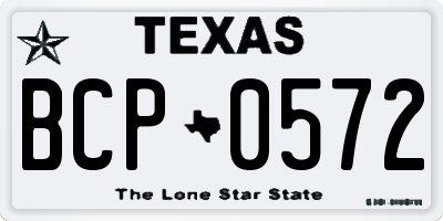 TX license plate BCP0572